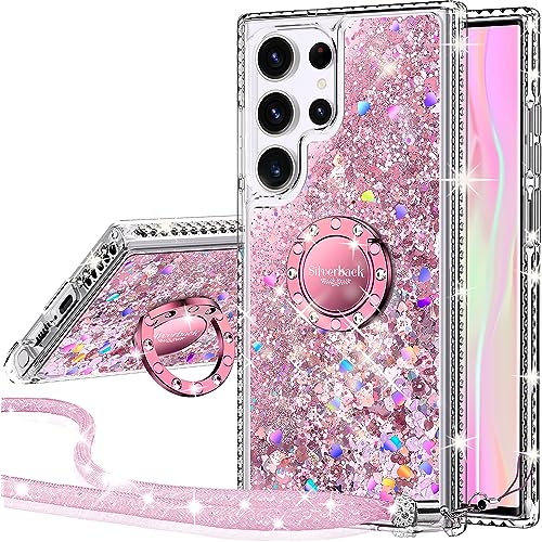 Miss Arts Galaxy S22 Ultra - Carcasa para Samsung Galaxy S22 Ultra 5G, diseño con purpurina, color rosa