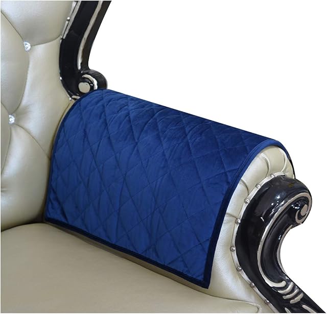 HAOMAIJIA Sofa Armrest Cover, Recliner Chair Arm Cover,Armchair Slipcover Nonslip Quilted Furniture Protector for Leather Sofa Couch (ANavy, 20 x24 Inches Sofa Armrest Cover-2 Pieces)