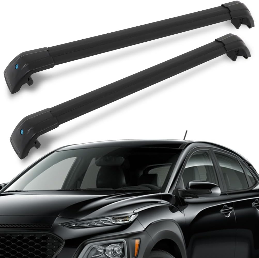 ECCPP Black Roof Rack Cross Bar Luggage Cargo Carrier Rails Fits For Hyundai Kona 2018-2022 Roof Rack Crossbars