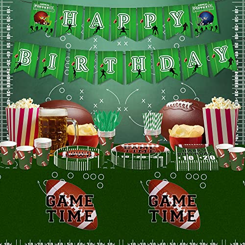 Apowbls Football Plates And Napkins Party Supplies For Birthday - Football Birthday Decorations Dinnerware, Dinner Plates, Dessert Plate, Cups, Napkins, Super Bowl Birthday Party Supplies | Serve 24 #TOP4