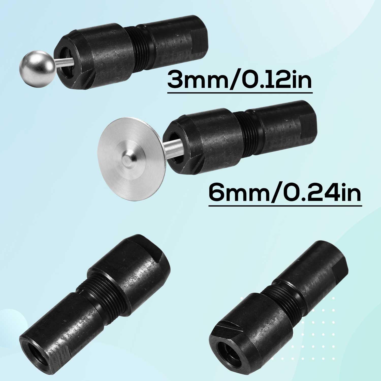 Set di Adattatori Smerigliatrice Angolare 3mm e 6mm, Kit Conversione Mandrino Dritto 5/8-11 per Rettifica Lucidatura Intaglio