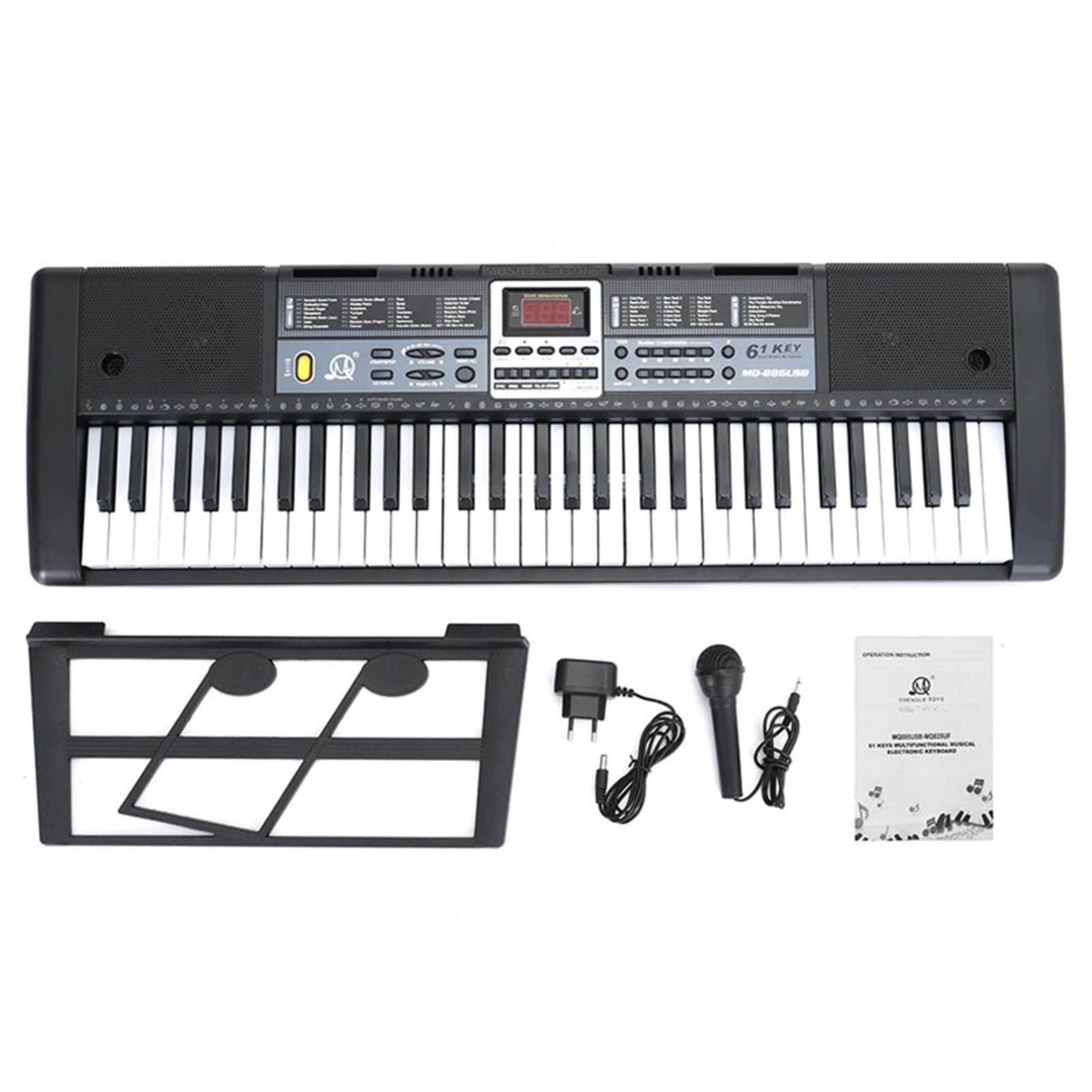 Tastiera Musicale 61 Chiavi Tastiera Digitale Multifunzionale Tastiera Eletronica con Microfono per Principianti Professionisti