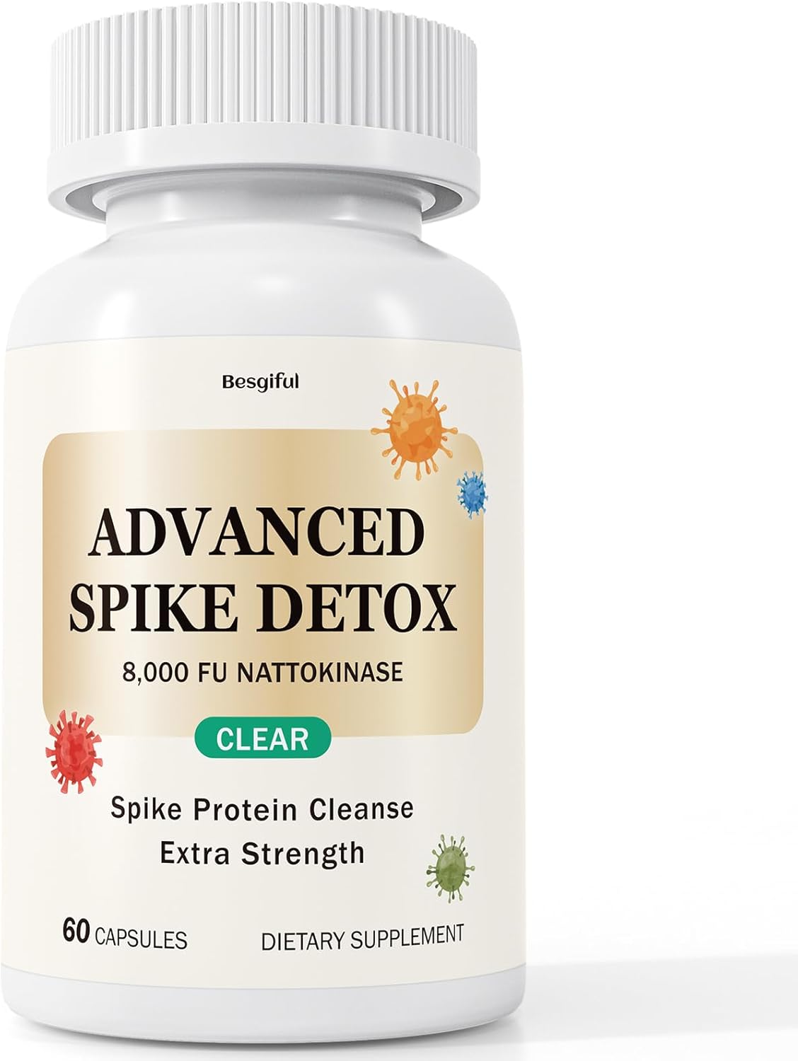 Advanced Spike Detox Supplement, 8000 Fu Nattokinase & 500mg Bromelain, and Curcumin, Promotes Natural Balance, Foreign Protein Cleanse, Improve Overall Wellness, 60 Capsules, Non-GMO