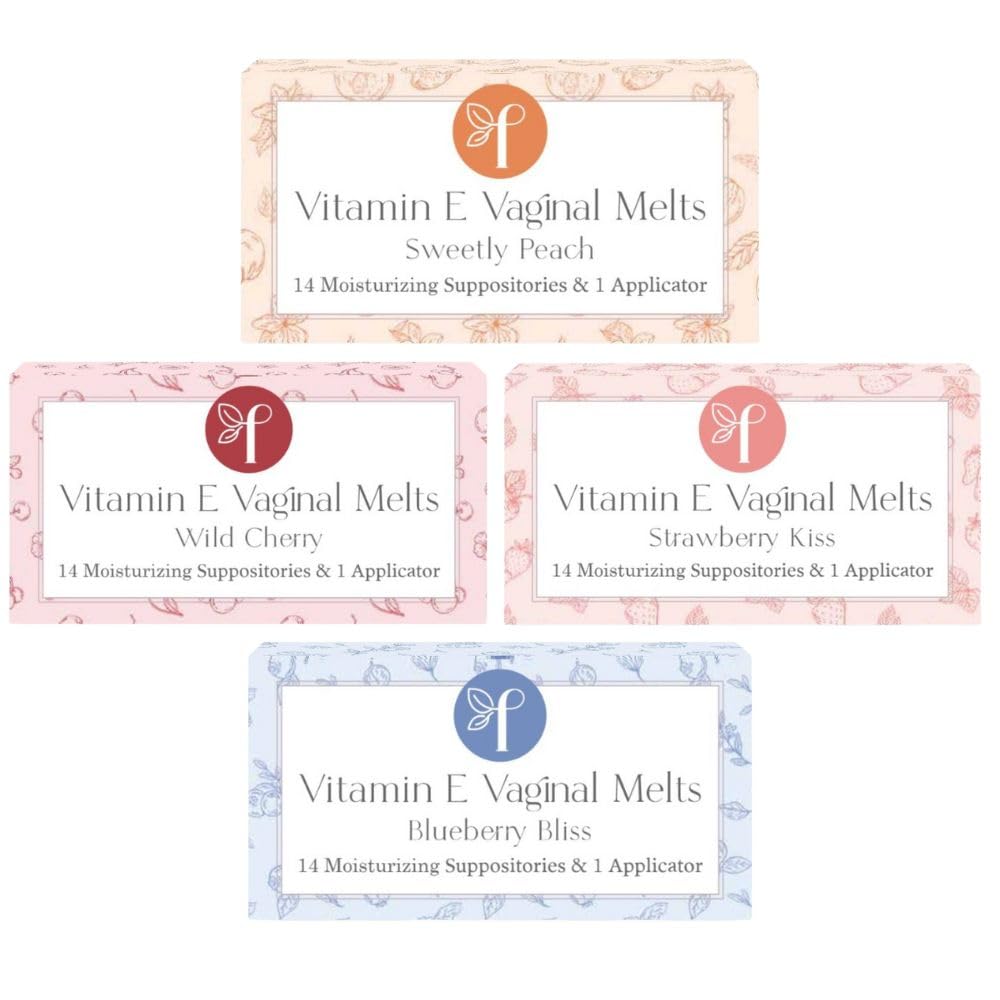 Femallay Organic Vaginal Melts – Variety 4 Pack – 100% Natural Relief for Dryness, Odor & Daily Feminine Discomfort – 14 Count + Applicator