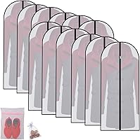 Vista 25 de Bolsas de ropa para colgar ropa, bolsa de traje transpirable (juego de 12) fundas con cremallera, bolsas de ropa de PEVA, bolsas protectoras