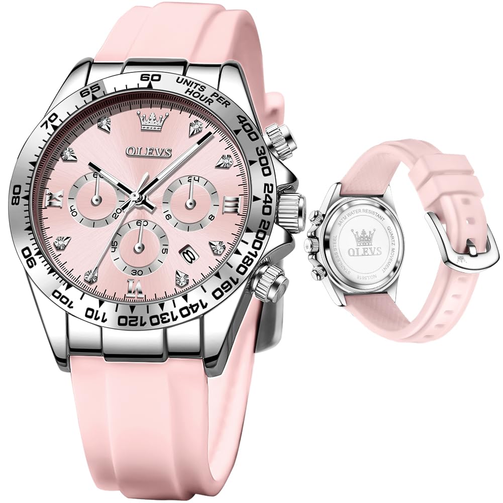 OLEVS Luxury Diamond Small Female Watches - Stainless Steel Bracelet, Waterproof Business Dress Analog Luminous Date Ladies Watches