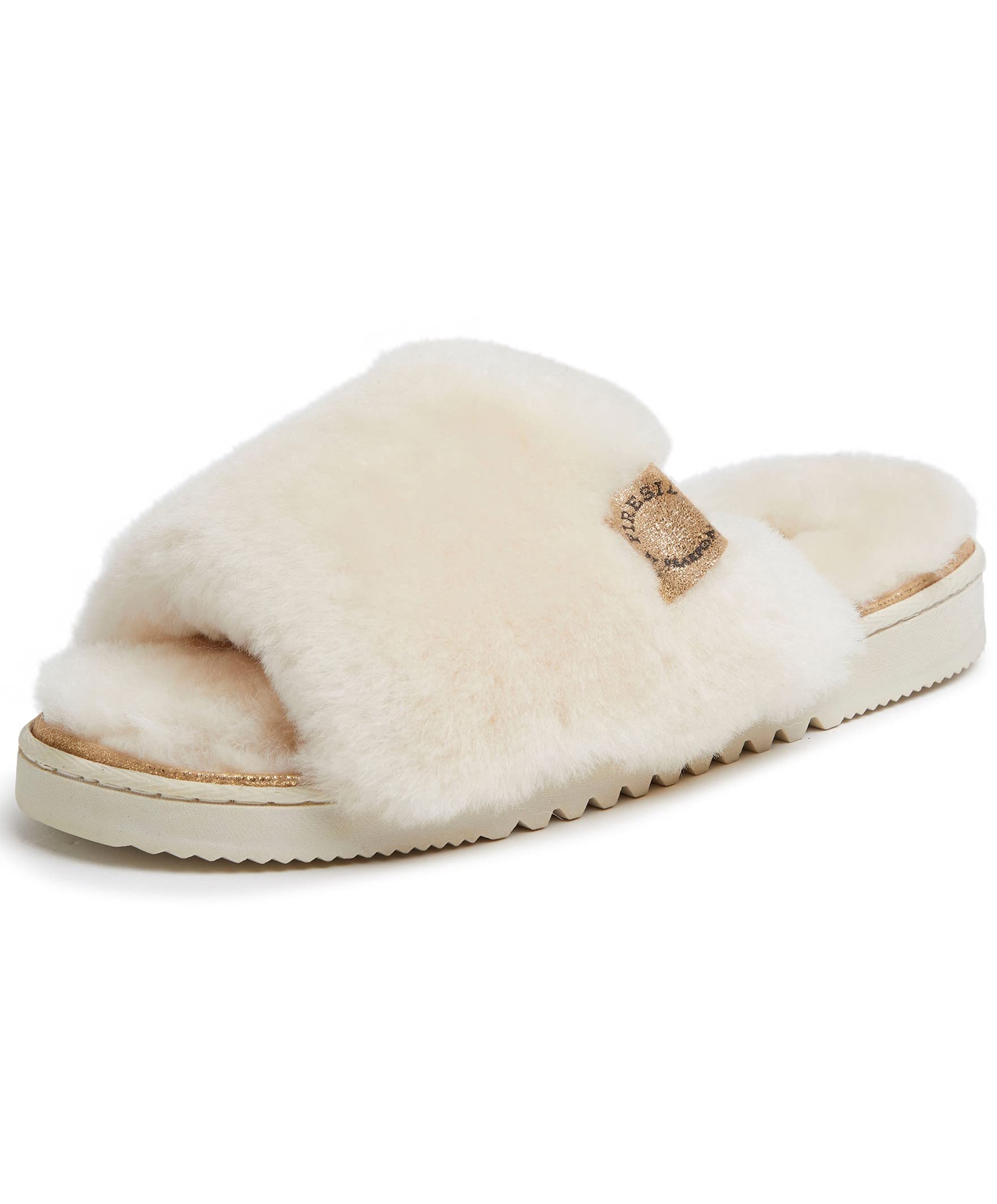 Women's Fireside Cairns Shearling Slide with Metallic Trim Slipper