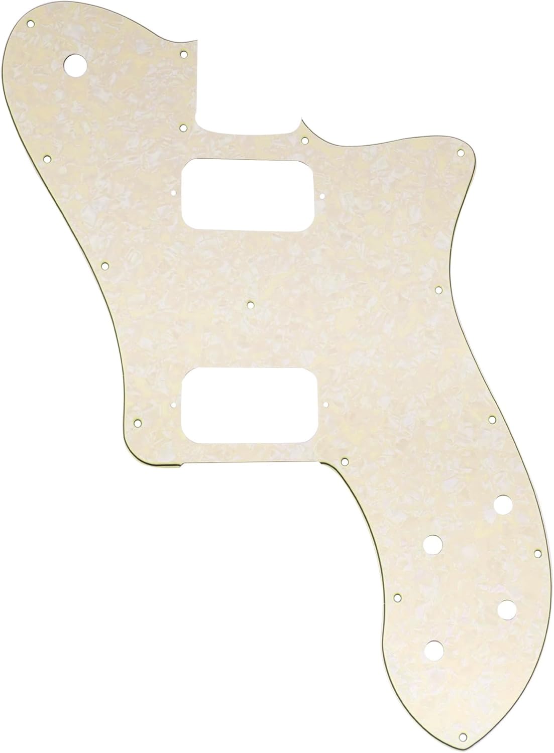 Musiclily Pro 15 Holes Uncovered HH Guitar Pickguard for Mexico Fender 72 Tele Deluxe Style Electric Guitar, 4Ply Aged White Pearl