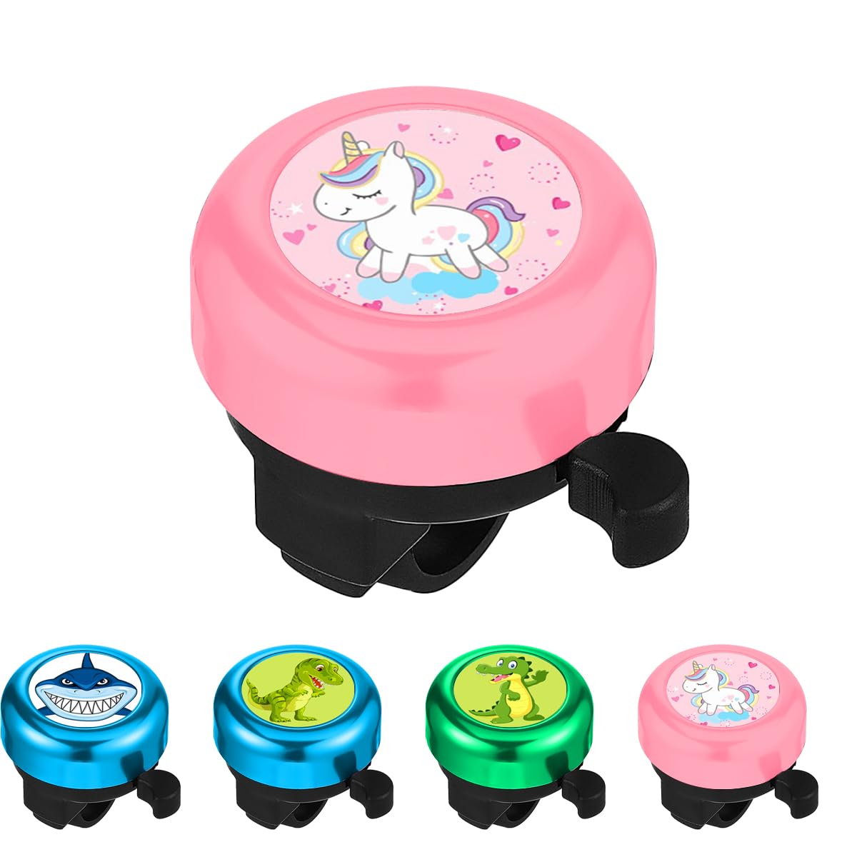 Garegce Kids Bike Bell, Cute Bike Horn Bicycle Bell for Boys and Girls with Loud Sound, Universal Cartoon Mini Handlebar Bells for Adults Toddler Bikes, Scooters and Cycling Accessories- Unicorn