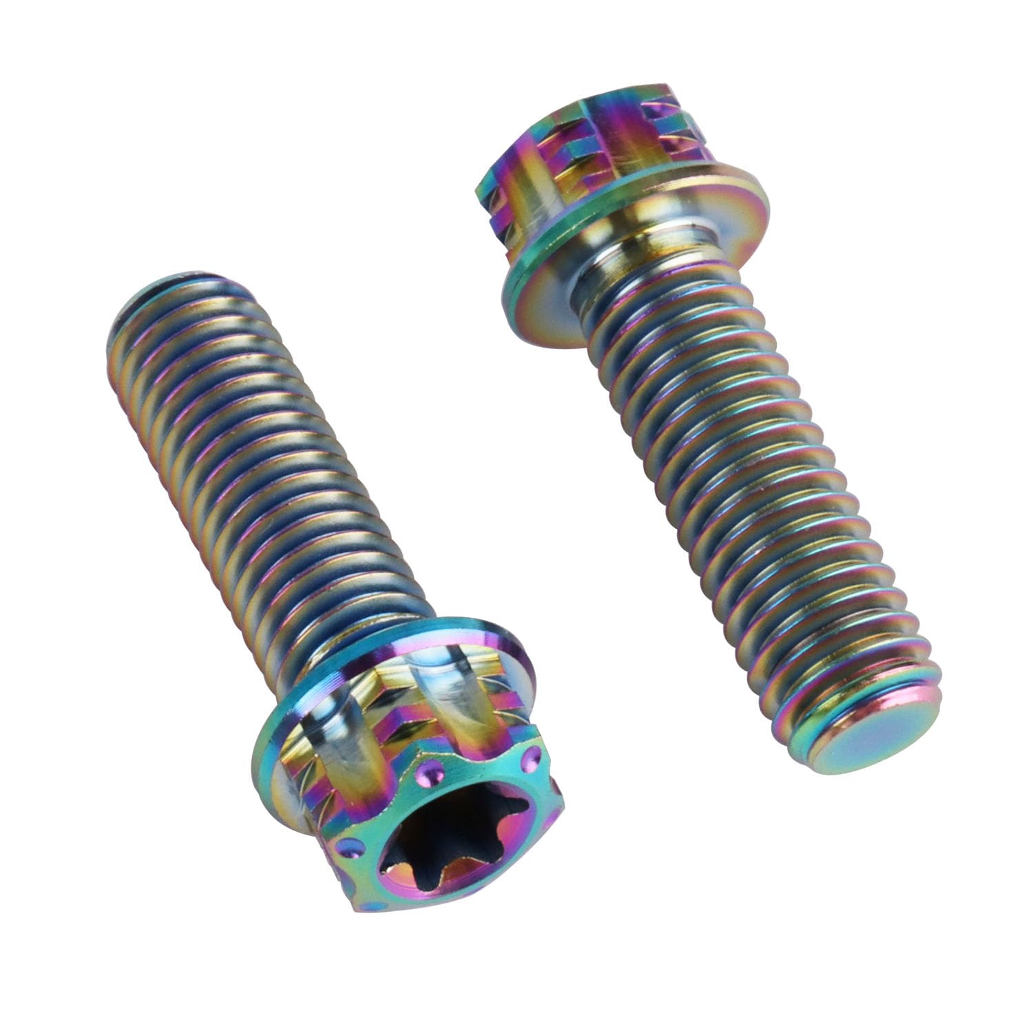4Pcs Titanium Bolt Flange Torx Head M8 M10 x 20 25 30mm Screw Bolt for Motorcycle Car Modifications (Rainbow, M8x25mm)