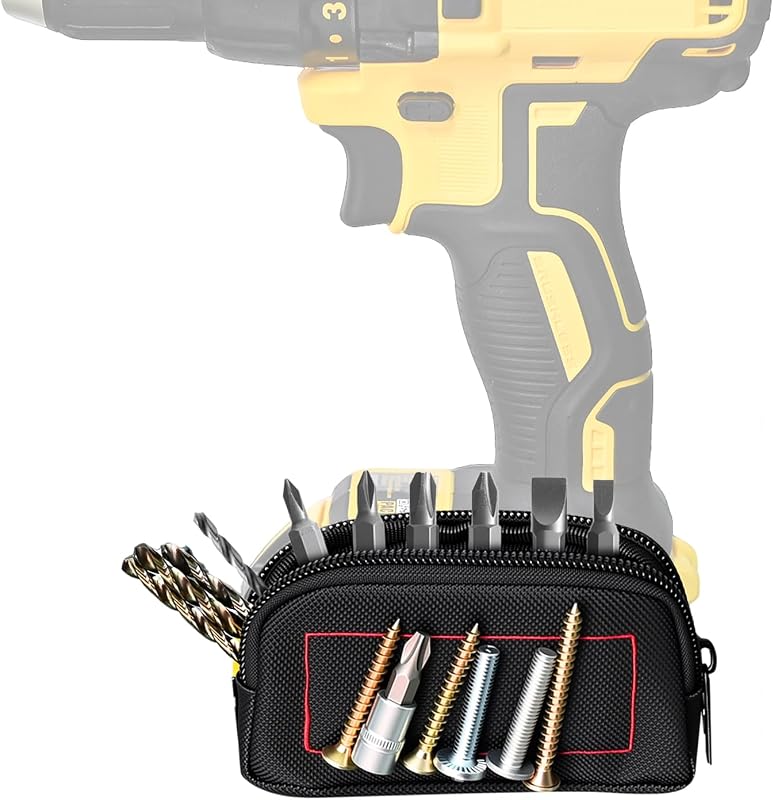 Magnetic Bit Holder for Impact Driver & Drill - Side-Mounted Drill Bit Organizer & Screw Holder - Universal Power Tool Accessories Compatible with DeWalt, Milwaukee, Makita, Bosch (Small)