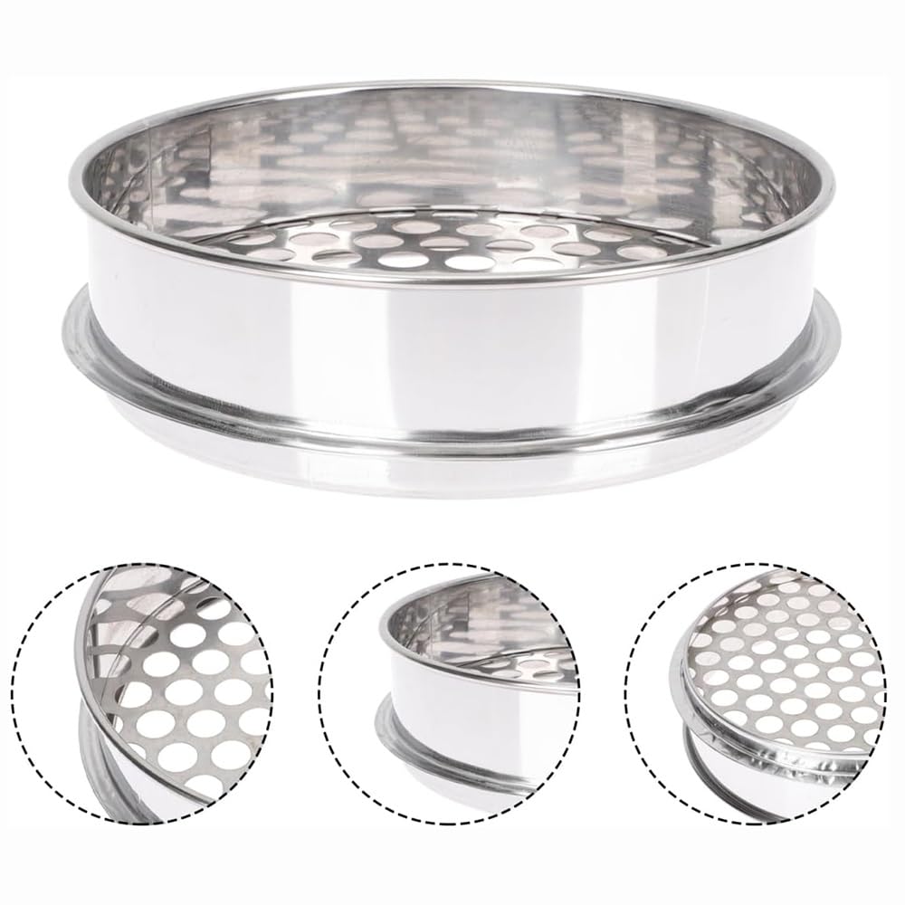 Tamiz de malla de acero inoxidable 304, tamiz de cocina fino duradero para hornear, filtrar frutas y colar alimentos con mango