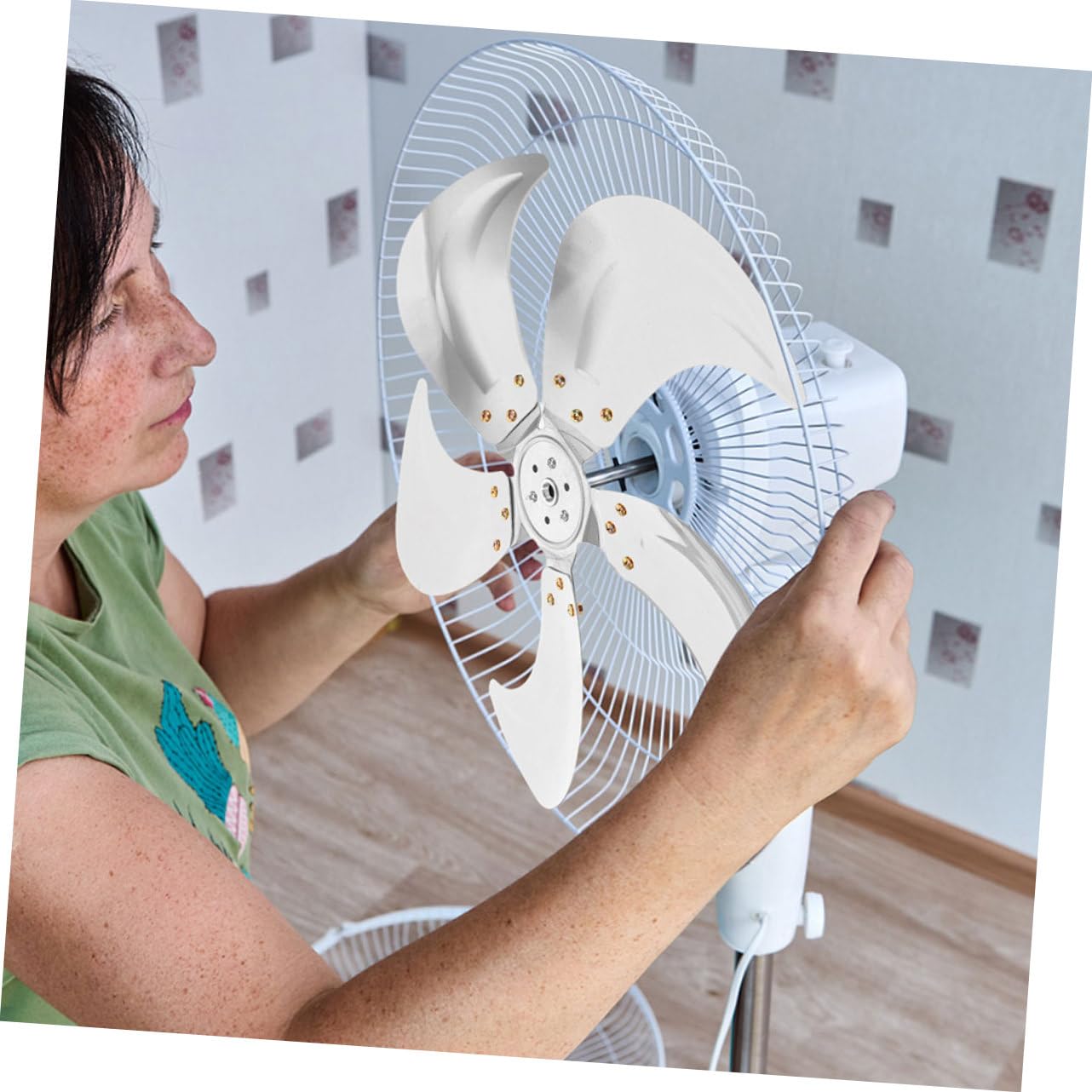 Ciieeo Aluminium Ventilatorflügel Ersatz Flügelig Bohrung Leise Kühlung Robuste Industrie Standventilatorblätter für Effiziente Luftzirkulation im Sommer
