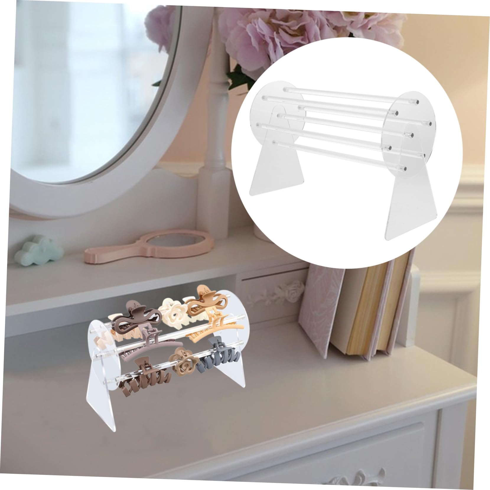 Baluue Pinces à Cheveux Design Compact et Gain de Place en Acrylique Robuste Organisateur Évite Fissures pour Magasins et Maisons