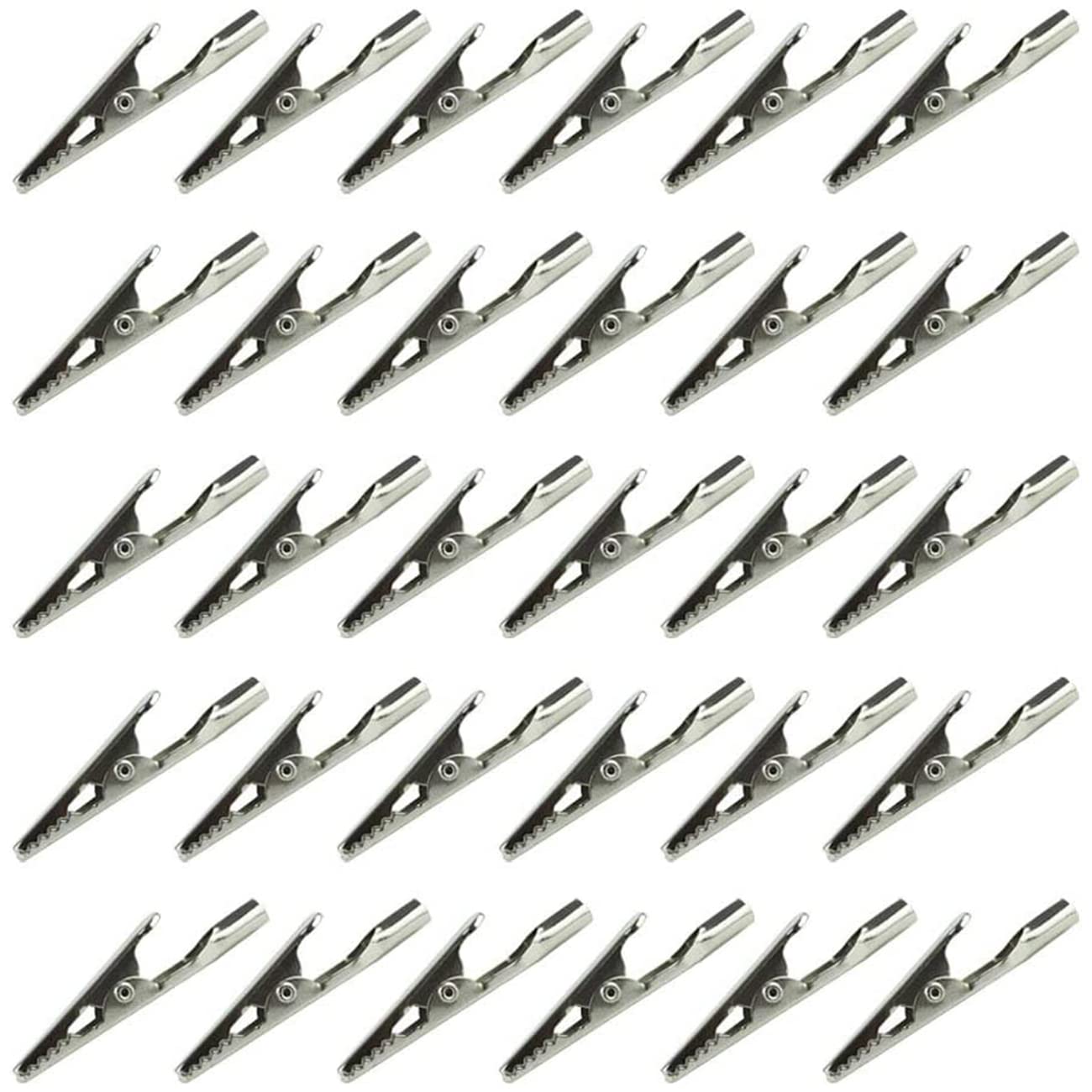 50 Pcs Electric NonInsulated Testing Crocodile Alligator Clips Clamps