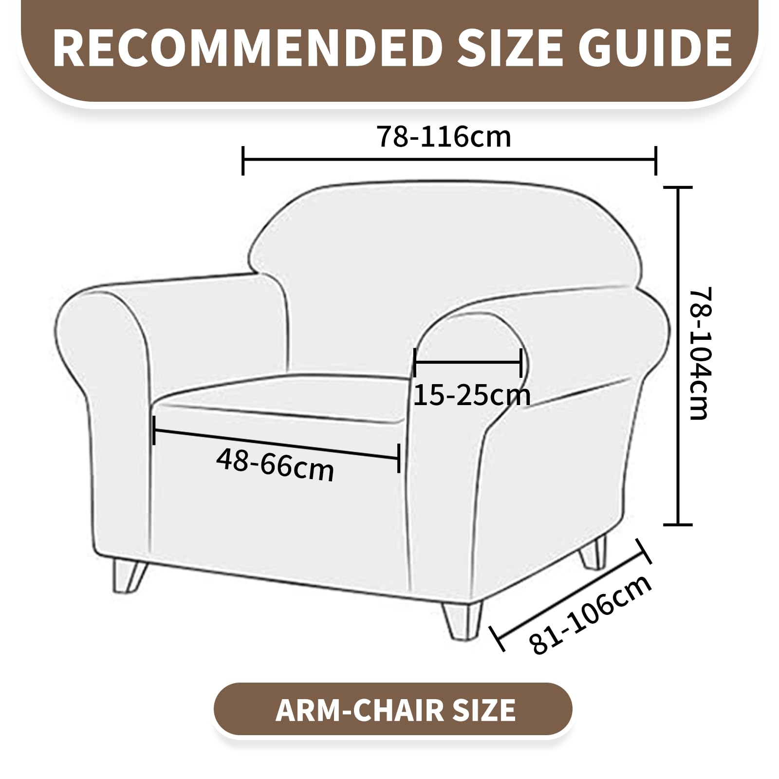 Ystyle Stretch Couchüberzüge 1 Sitzer Mit Armlehne, Beige | Sessel Überzug Antirutsch, Universal Sofa Cover, Durable Waschbar Couch Bezug, Kratzfester Sofahusse Für Haustiere