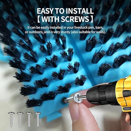 2 escovas para arranhar o gado – escova de cuidados com parafusos de montagem para cavalos, bovinos,