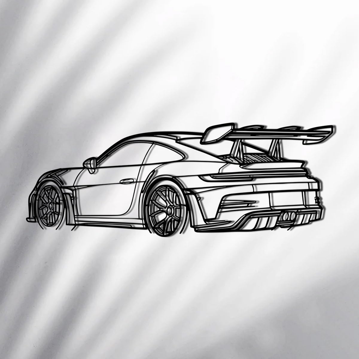 Arte de Pared MetáLico con Diseño de AutomóVil, Decoración de Silueta de Coche, Tapiz Minimalista, DecoracióN de Pared Negra para Dormitorio, Sala de Estar, Oficina Y Cocina