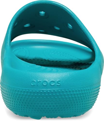 Image of Crocs Unisex Adult Classic Slide Lmd Croslite Slide | 206121-3UH |, Turbo Teal, 7 UK M / 8 UK W (M8W10)