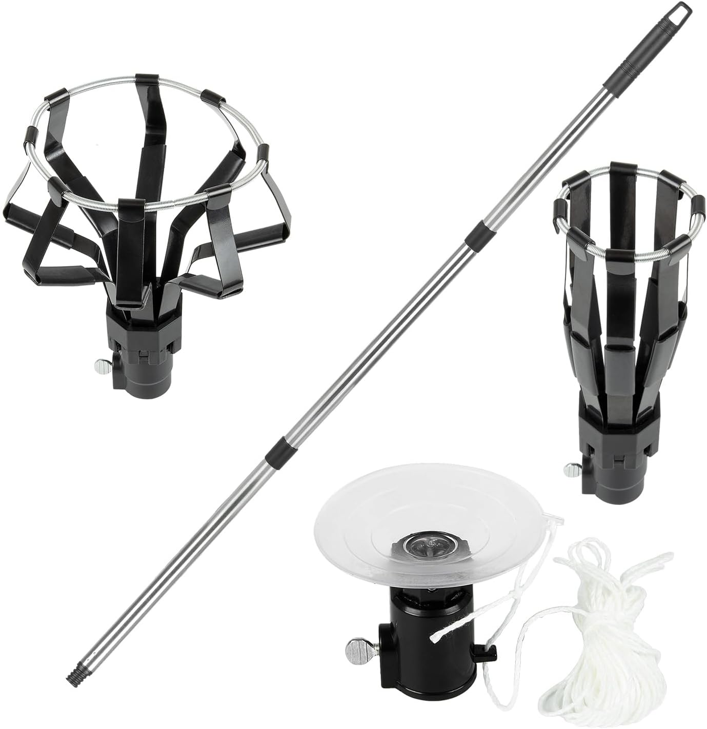 RANSOTO 12FT Assembled Light Bulb Changer Pole Compatible with High Ceilings Recessed Lights