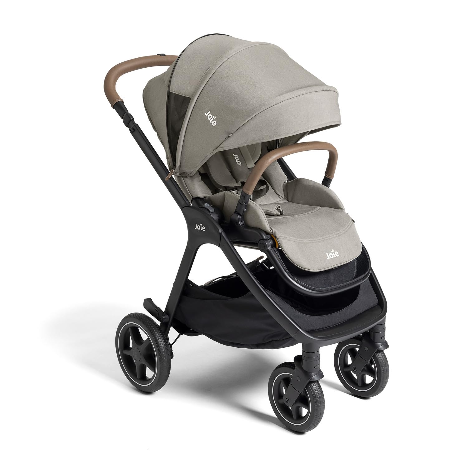 Cochecito Joie Kava 3 en 1 versátil con suspensión en las cuatro ruedas, asiento reversible, compatible con sistema de viaje y bolso bandolera desmontable, color paloma