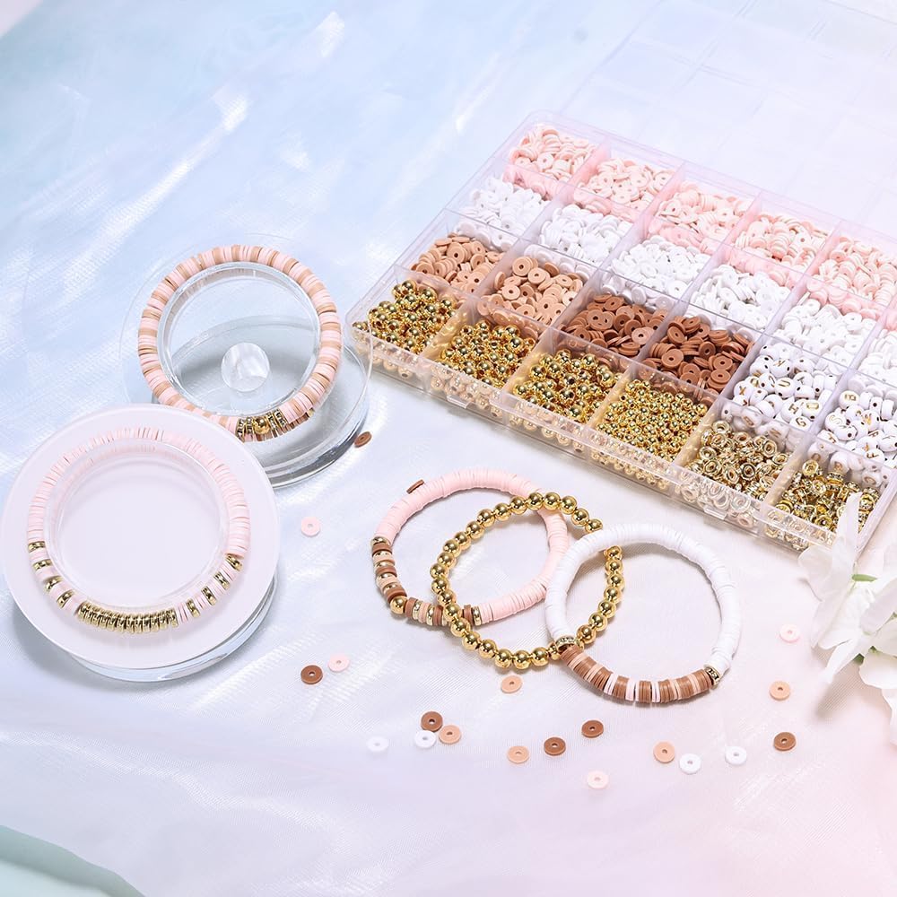 ONISHOMES Kids and Girls Jewellery Making Kit DIY Bracelets, Necklace, Rings and Hairband Making Kit and Creative Activity for Kids and Girls (Brown) 3