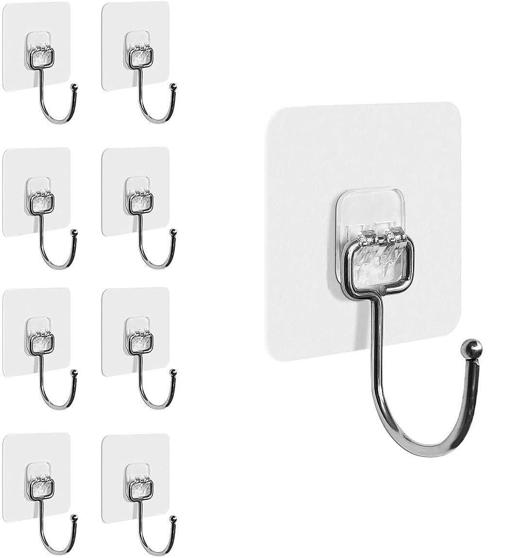 Waterproof and Rustproof Adhesive Heavy Duty Wall Mount Metal Hook 5kg — Amazon image 12