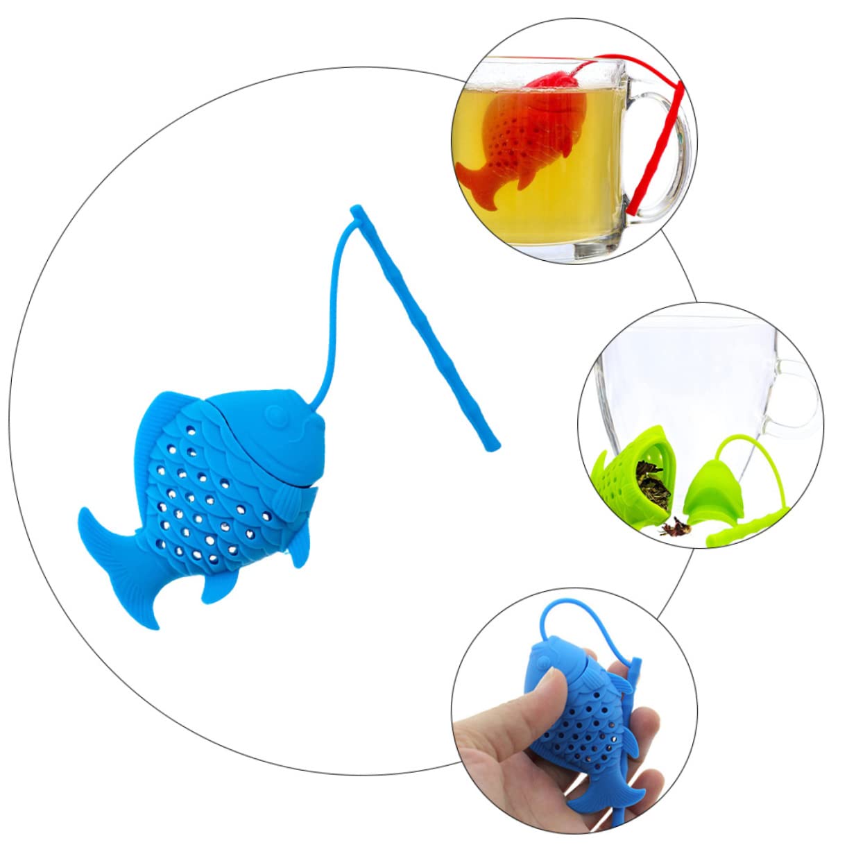PRETYZOOM 12piezas Infusores De Té De Silicona Forma De De Coladores Reutilizables Para Infusión De Hierbas Coladores Creativos y Prácticos Mixtos