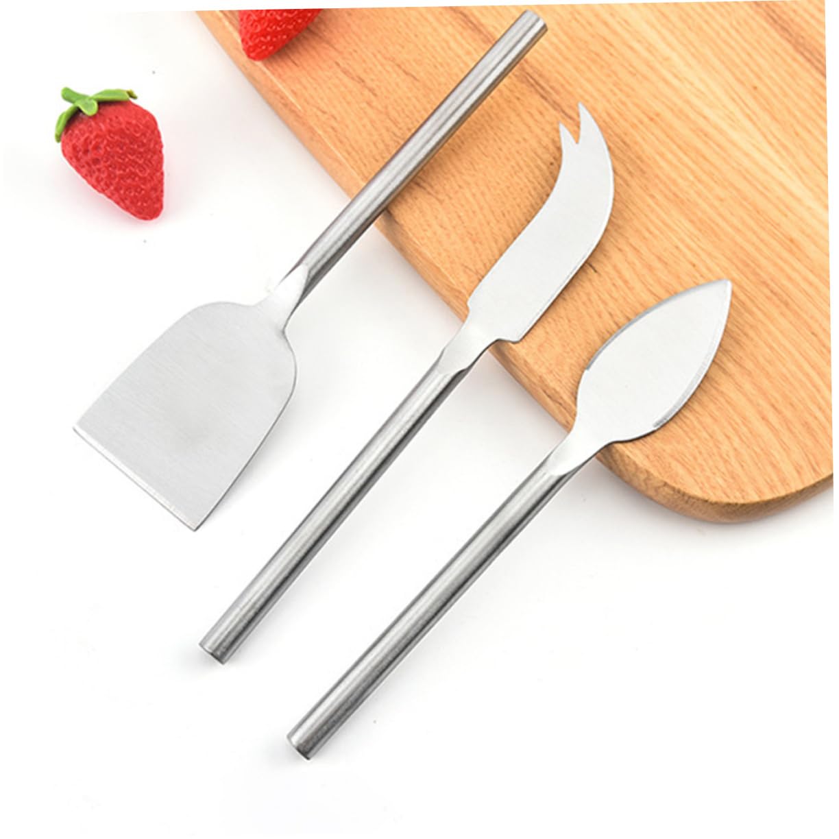 COLLBATH 3-piece Stainless Steel Cheese Knife Set Spreader Fork Spatula for Cheese Butter Charcuterie Boards