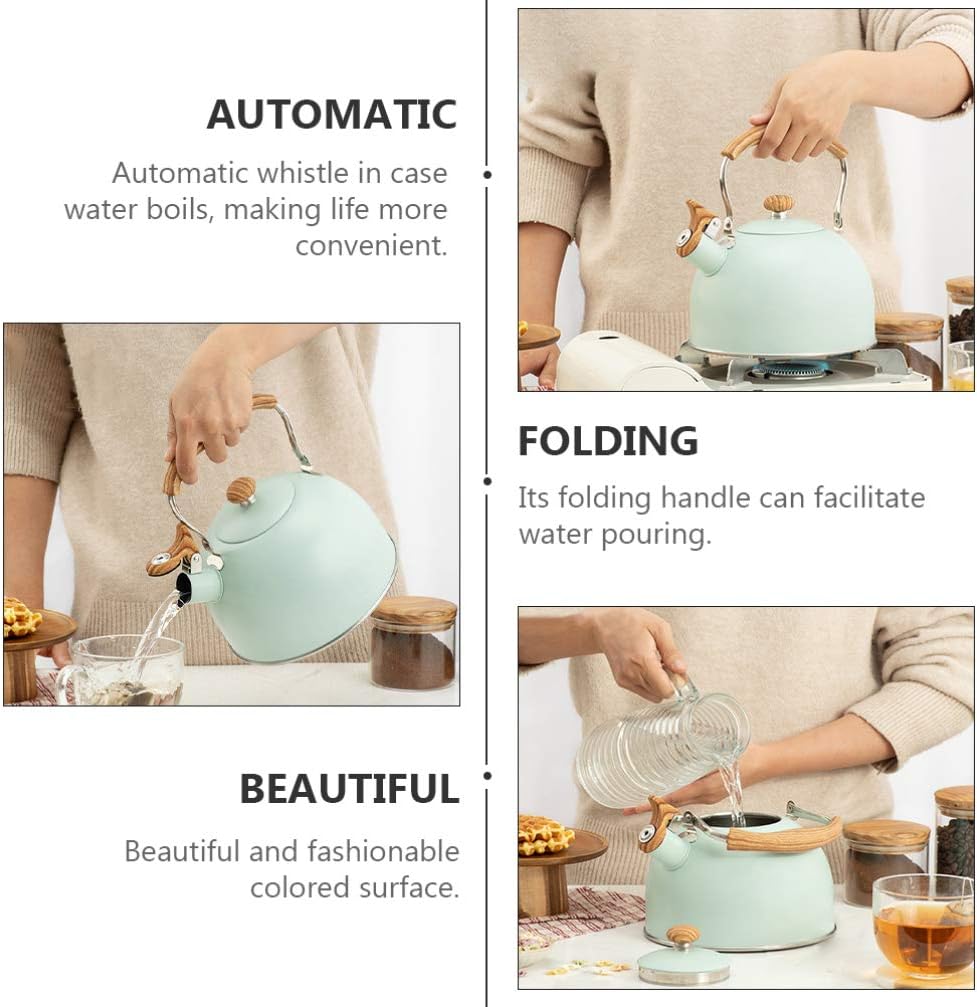 Operitacx 2.5l Electric Whistling Kettle No Rust Stovetop Modern Hotel Tea Boiler
