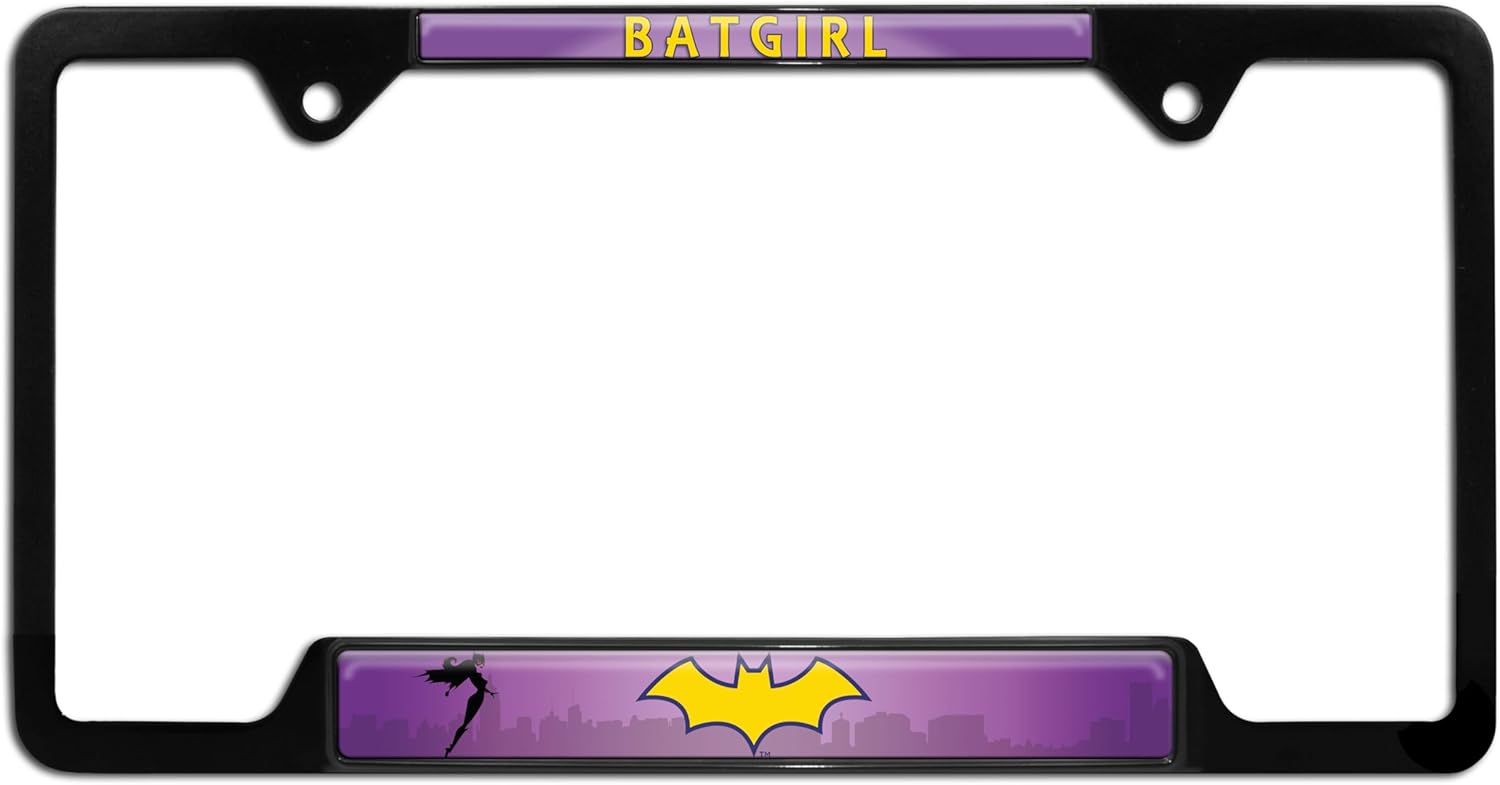Elektroplate Officially Licensed - DC Comics Batgirl Chrome-Plated All-Metal Open Corner Superhero License Plate Frame Tag Holder for Cars/SUVs/Trucks Weather-Proof Automotive Accessory