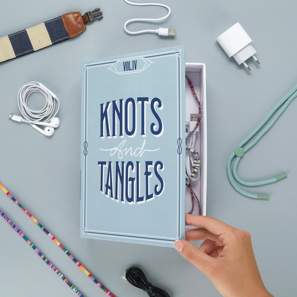 Balvi Scatola libro Knots and Tangles Colore blu Spazio discreto per riporre piccoli oggetti Cartone