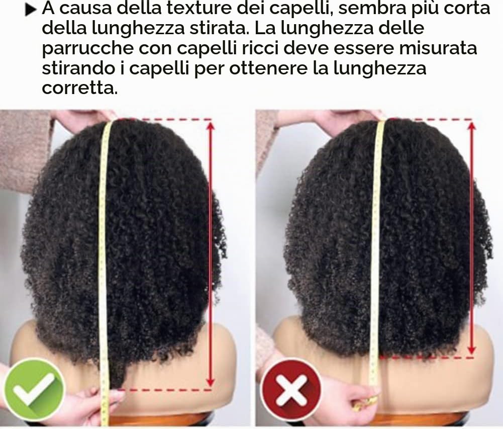 Parrucche Capelli Umani Per Donne Nere - Afro Kinky Ricci 100% Capelli Umani Glueless None Lace Afro 180% Densità 14 Pollici