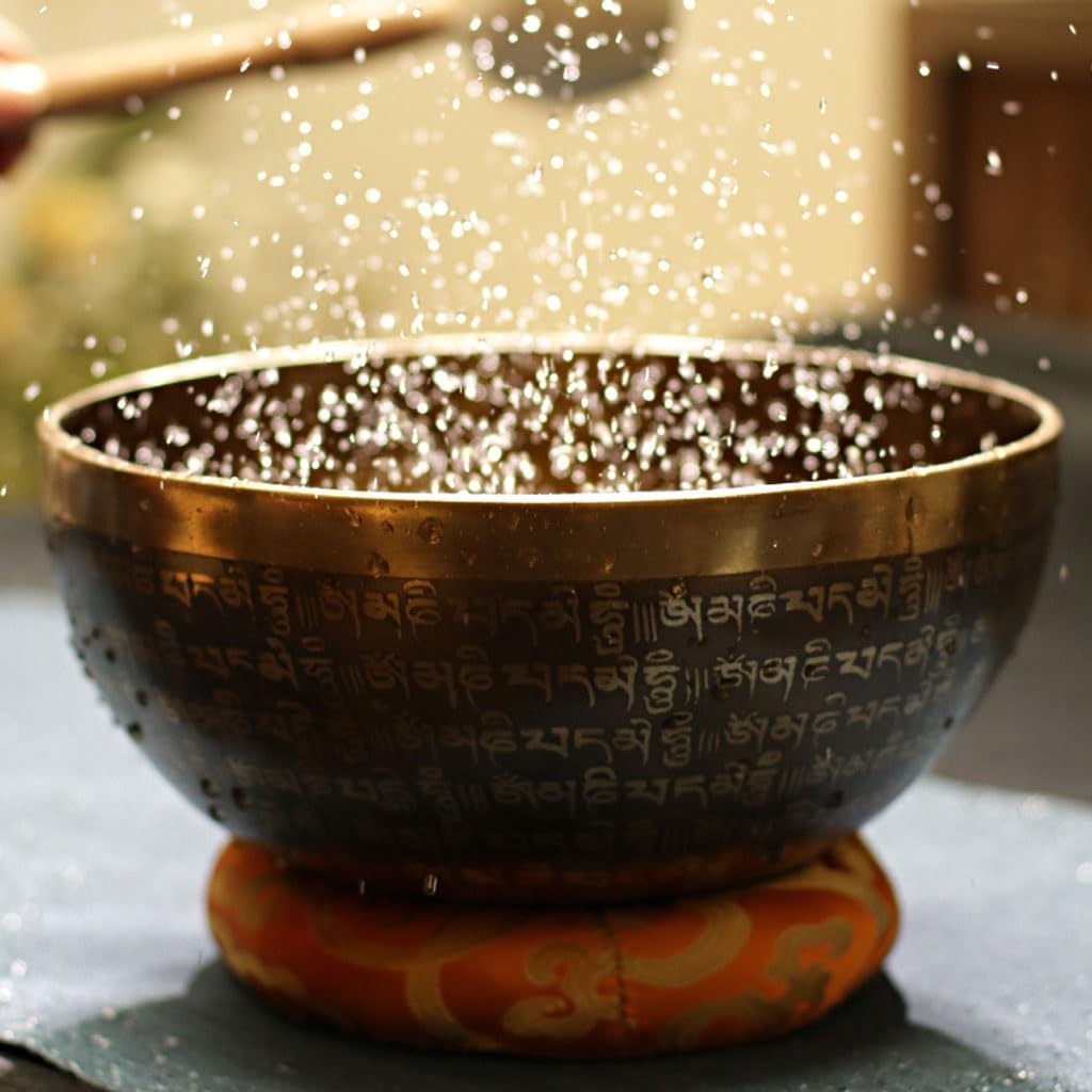 Bol chantant tibétain fait main, son de Bouddha, méditation, carillon en cuivre, ornement sonore(12CM)