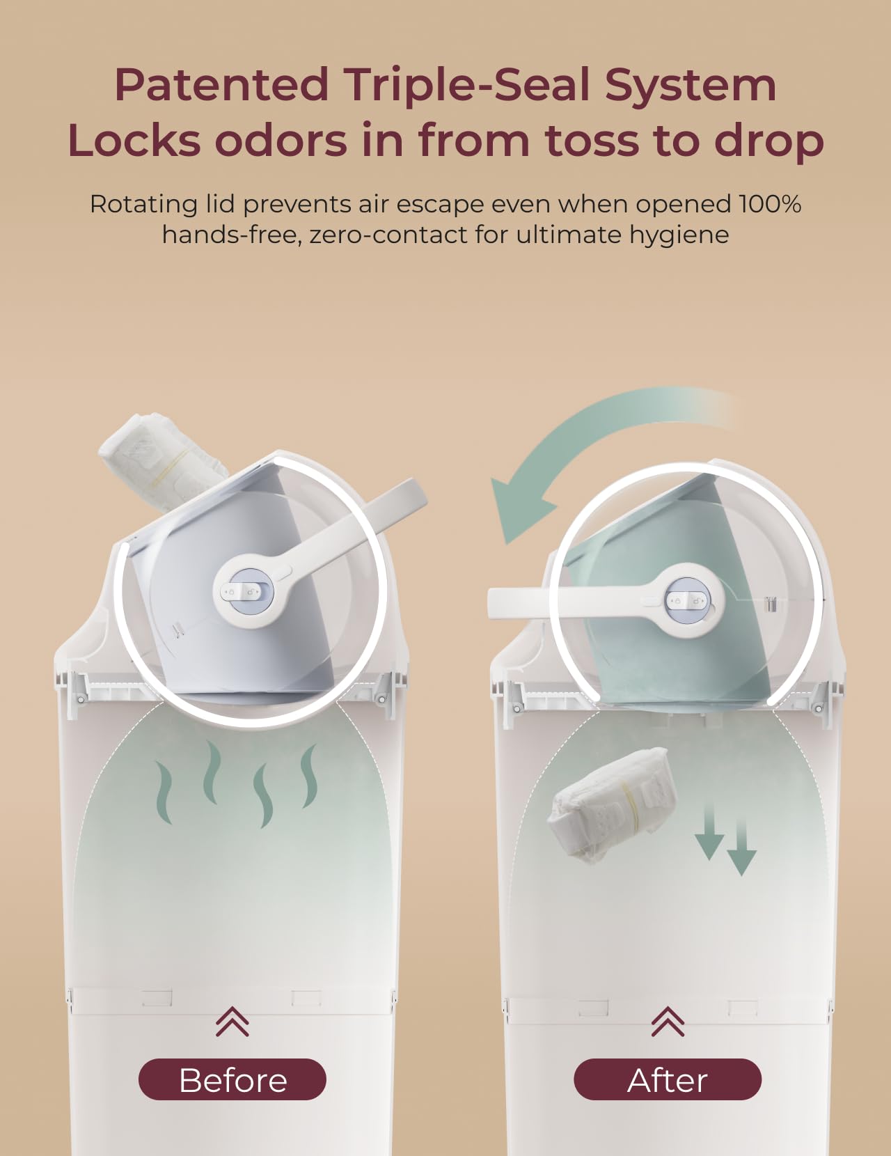 Momcozy Triple-Seal Diaper Pail - 4