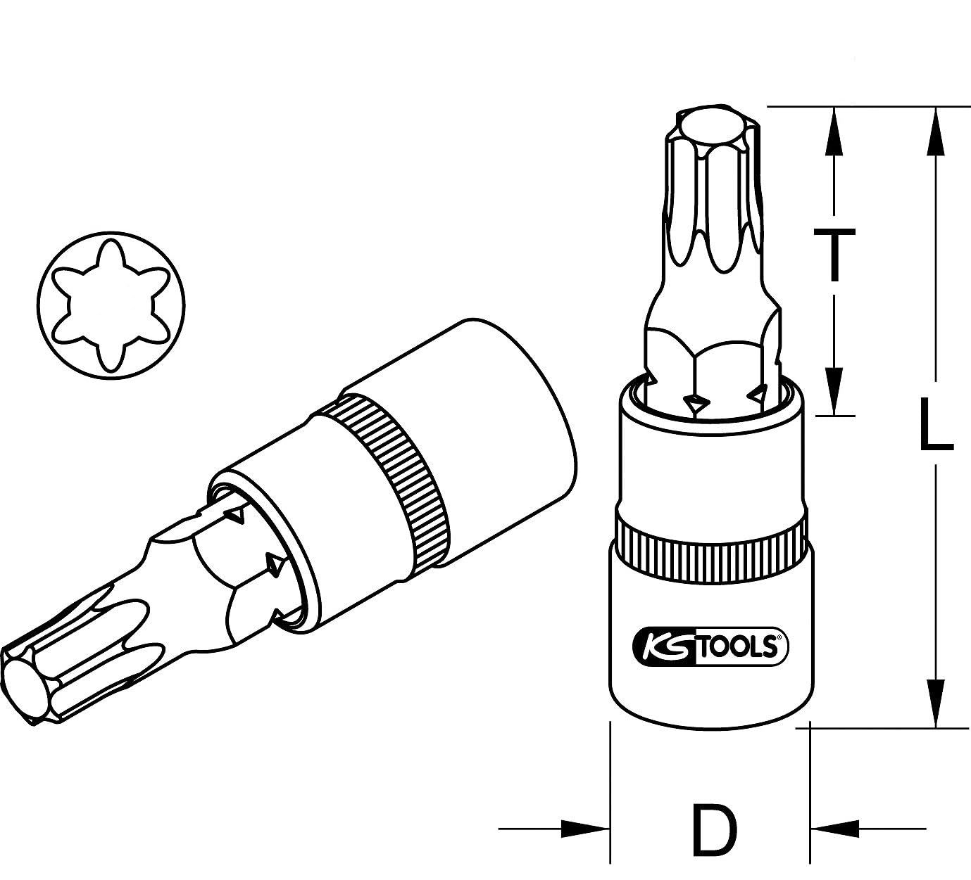 KS Tools 917.3925 3/8 Inch Bit Socket for RIBE Screws M8 Length 48 mm - Image 4