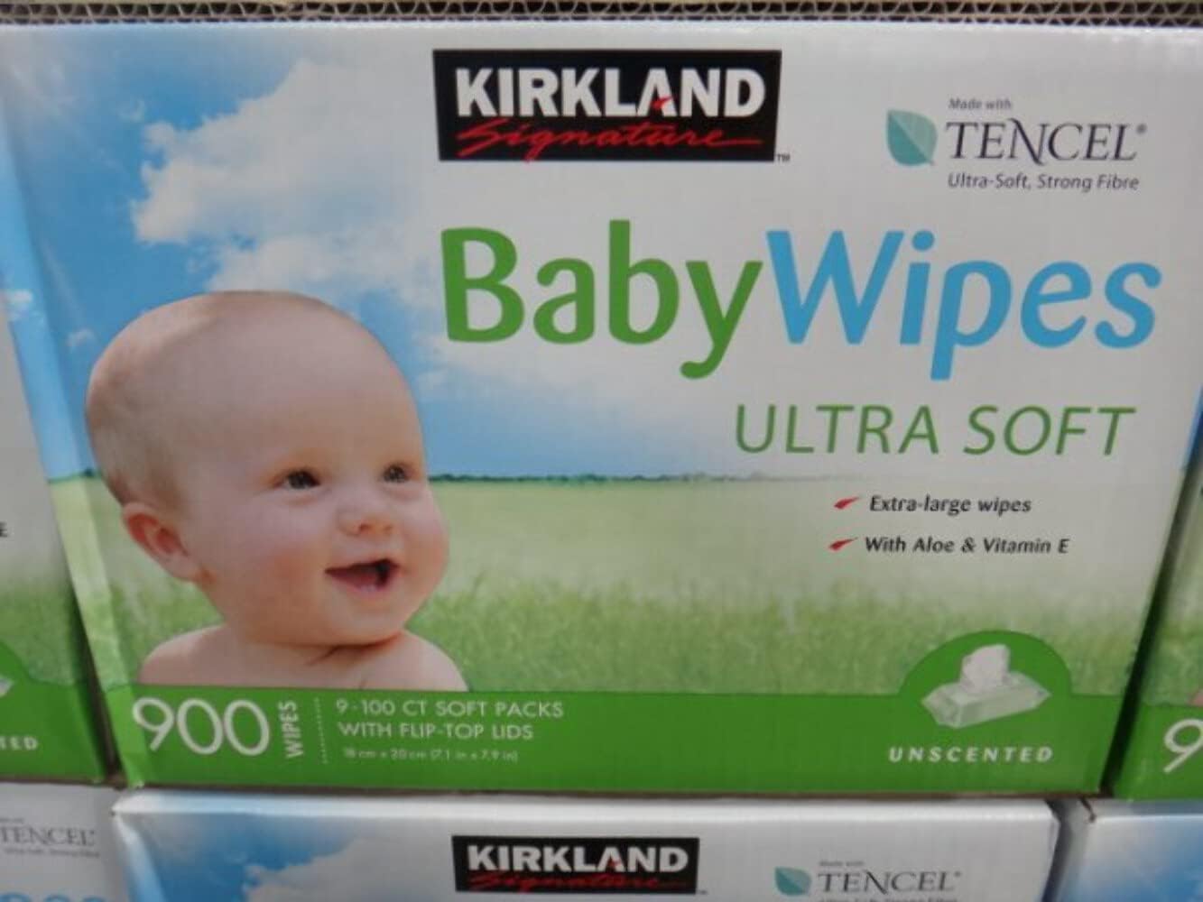 KIRKLAND Baby Wipes Unscented, 100 Count (Pack of 9)
