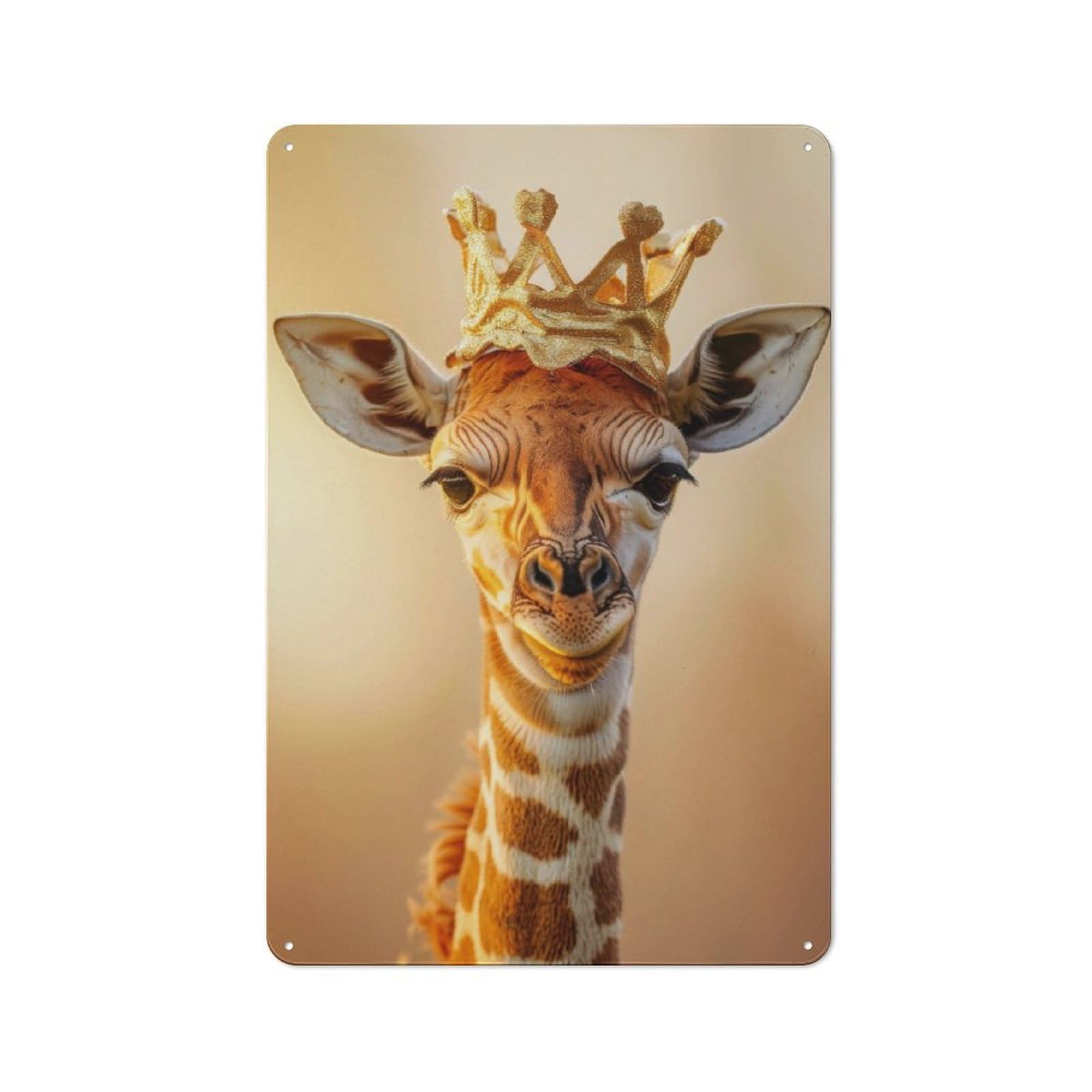 Junmoney Giraffe King Rustic Metal Wall Sign 30X20cm For Kitchen Or Home Bar, Suited To Home Bar Enthusiasts