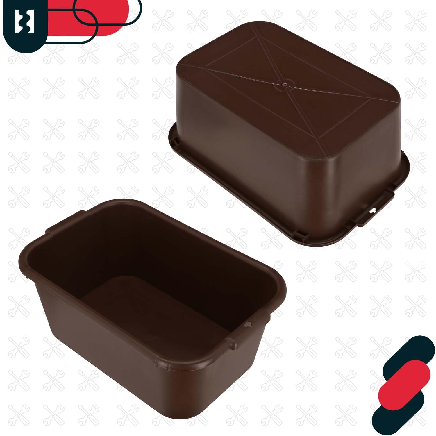 KOTARBAU® Bac à mortier carré 45 l en plastique marron Bac à mortier Bac à mortier Seau de construction Seau à mortier Bac à nourriture Cuve de maçon Bac à plantes