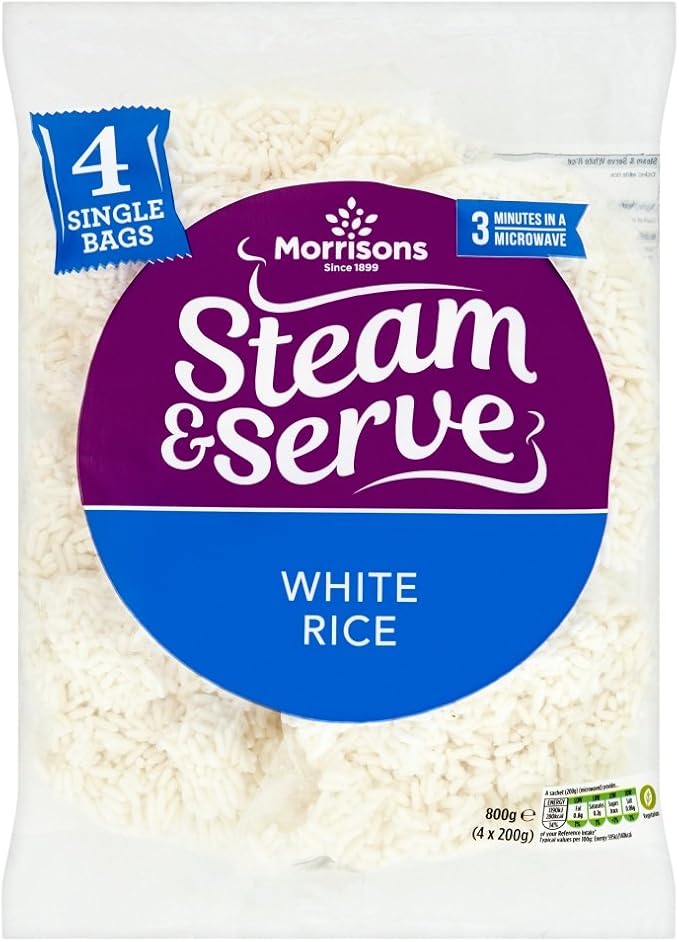 Morrisons Steam and Serve White Rice, 4 x 200g (Frozen) Amazon.co.uk