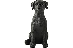 Black Lab Decor: Sitting Black Labrador Dog Figurine