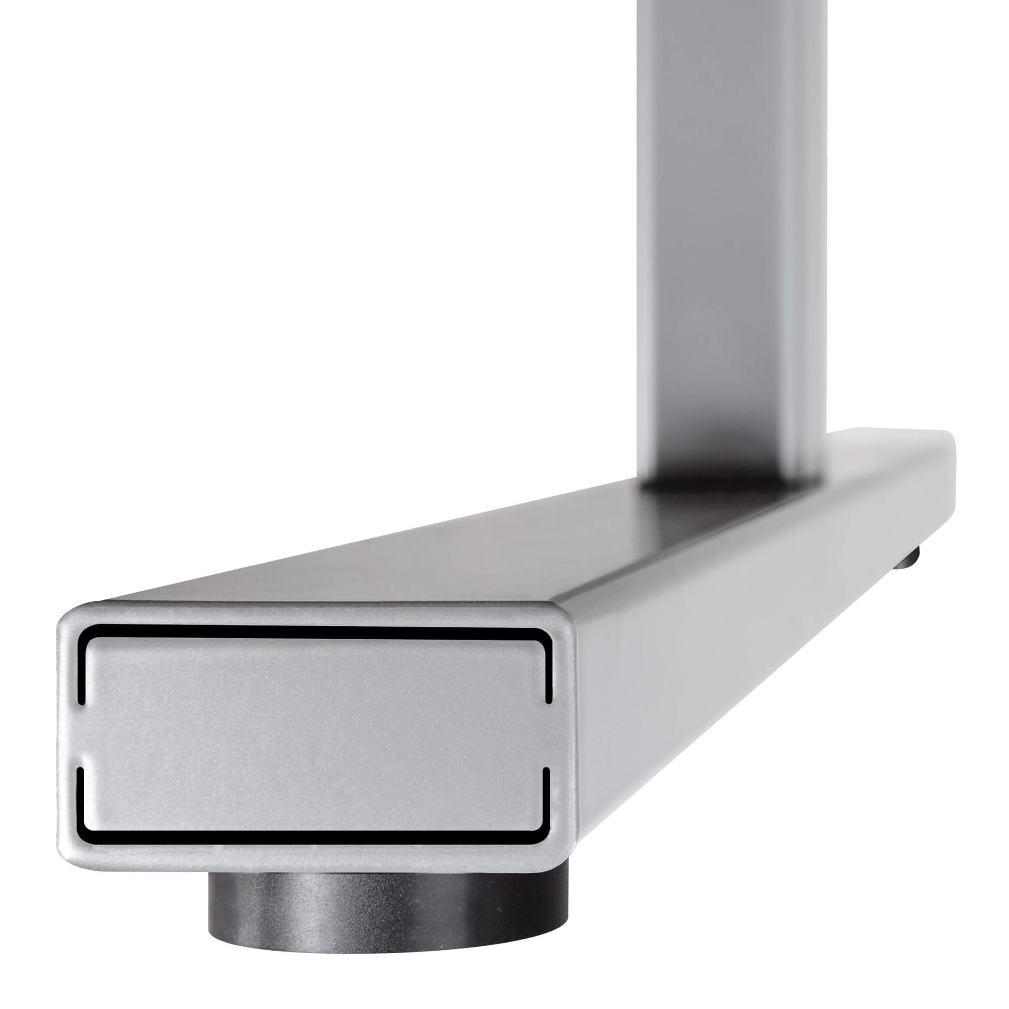 Weber Büro Easy - Tavolo da conferenza, 200 x 120 cm, colore: grigio perlato con impianto elettrico, tavolo per riunioni, colore struttura: argento