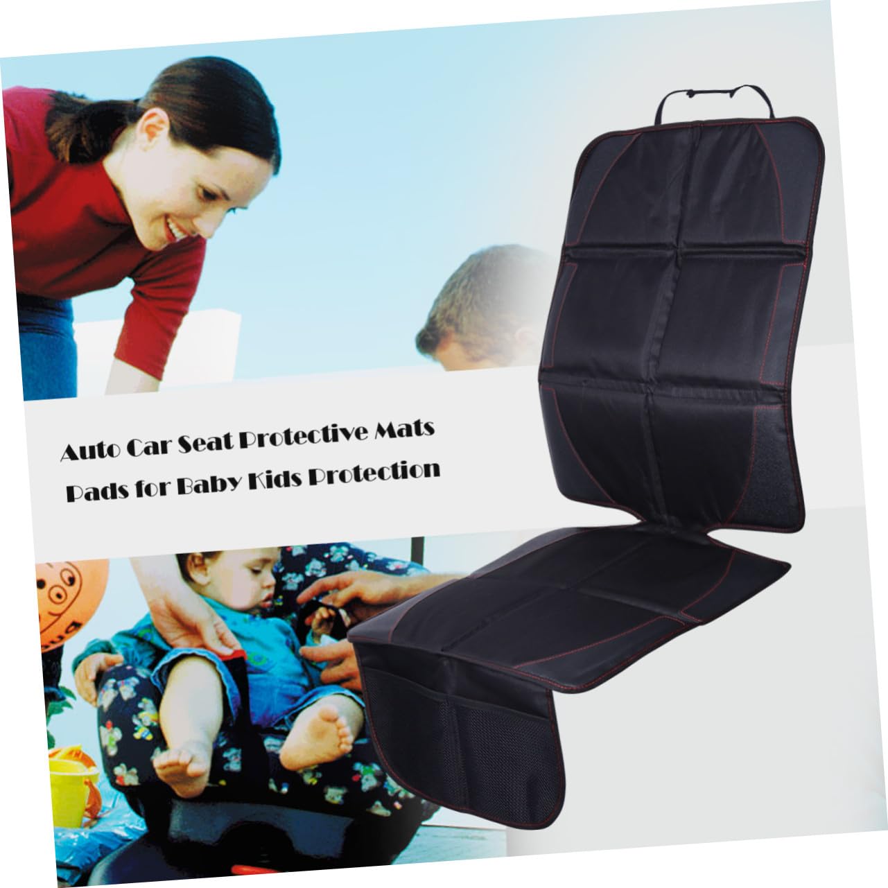 Protezione Seggiolino Auto per Bambini, Nero, Cuoio Oxford Cotone
