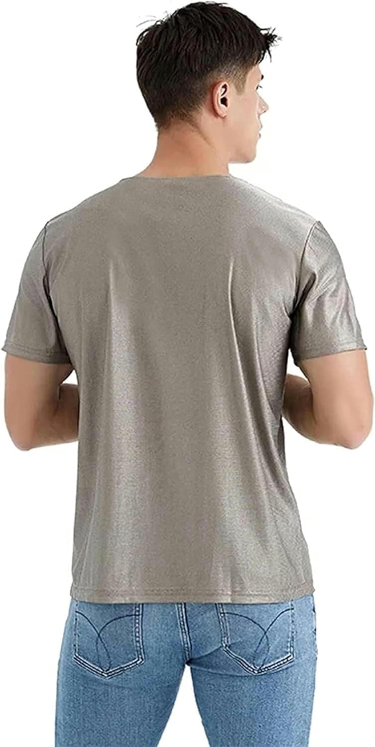 Odzież ochronna Odzież ochronna T-shirt męski ze srebrnymi włóknami i promieniowaniem pola elektromagnetycznego chroniący przed promieniowaniem Srebrne włókno można nosić o każdej porze roku(3XL)