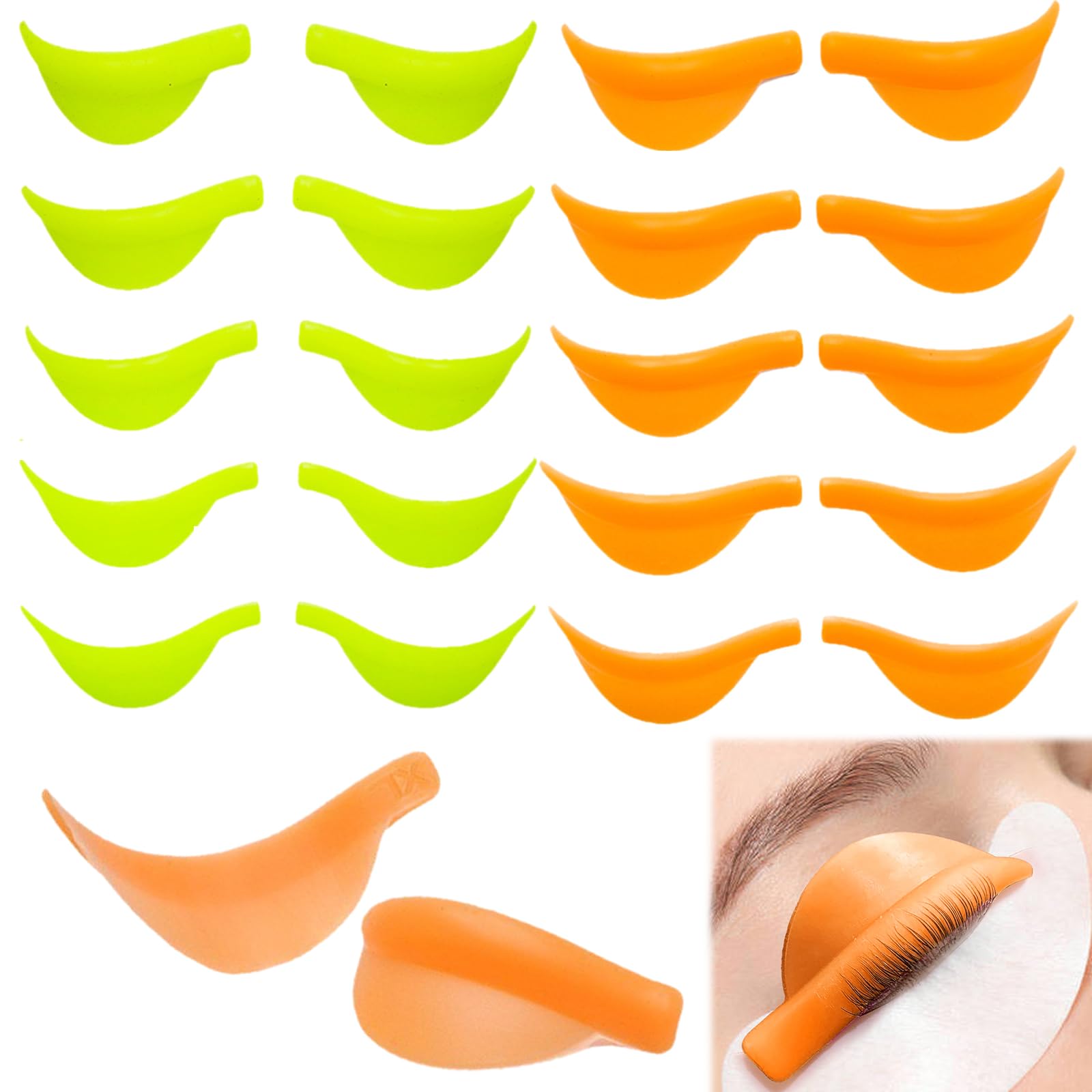 PLATEYTR Kit de 20 piezas para permanente de pestañas, kit profesional de lifting de pestañas, lifting de pestañas, lifting de pestañas de 5 tamaños para permanente/estiramiento de pestañas