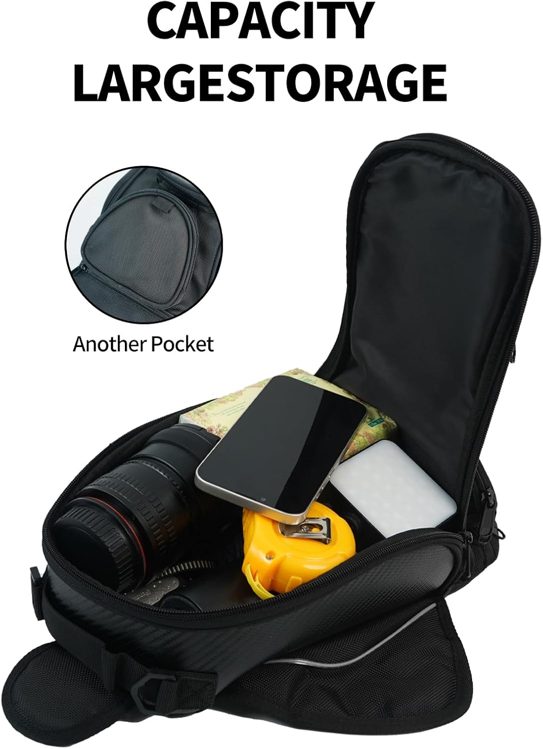 Motorcycle Tank Bag Universal Waterproof Oxford Fabric with Strong Magnetic，Magnetic Tank Bag, fits Harley Davidson, Indian, Honda, Yamaha, Suzuki and more