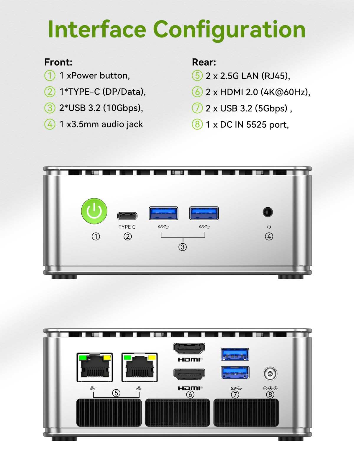Mini PC N97 avec Win 11 Pro, Micro Ordinateur de Bureau G5, Intel