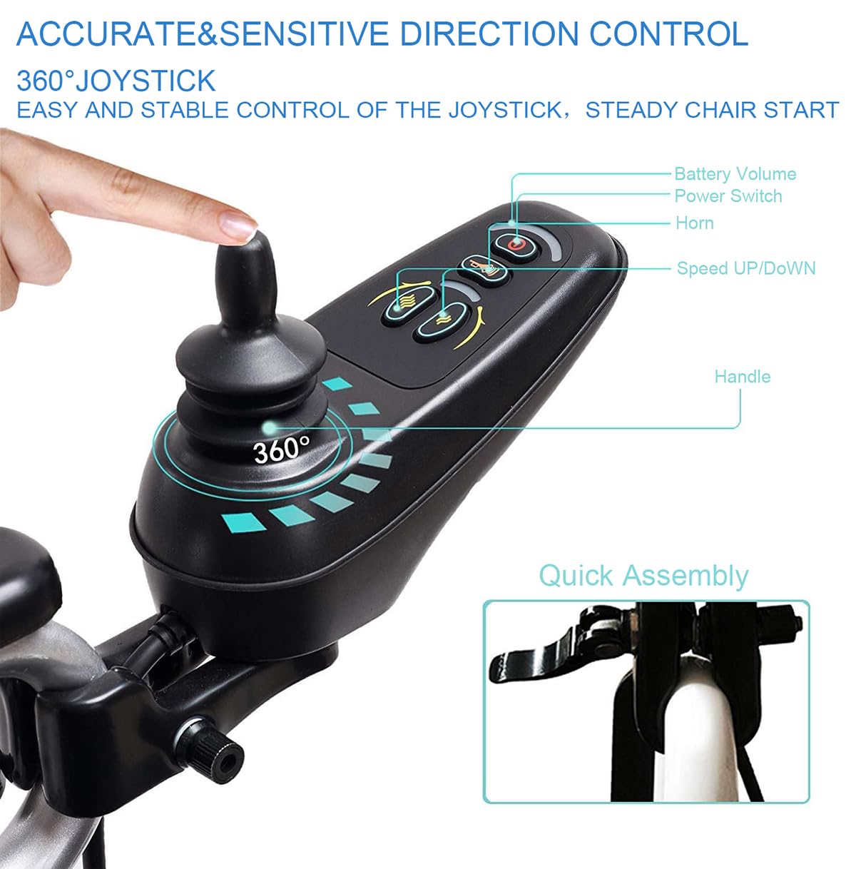 Silla de Ruedas Eléctrica Plegable con Función de Plegado Automático Remoto Plegable para Personas Mayores Discapacitadas, Batería de 20 Ah