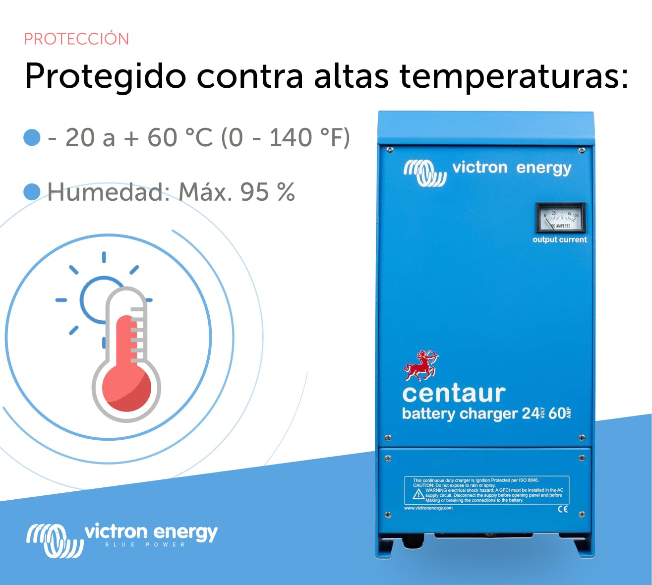 Victron Energy Centaur 24-Voltios 60 amperiosCargador de Batería de 3 Bancos