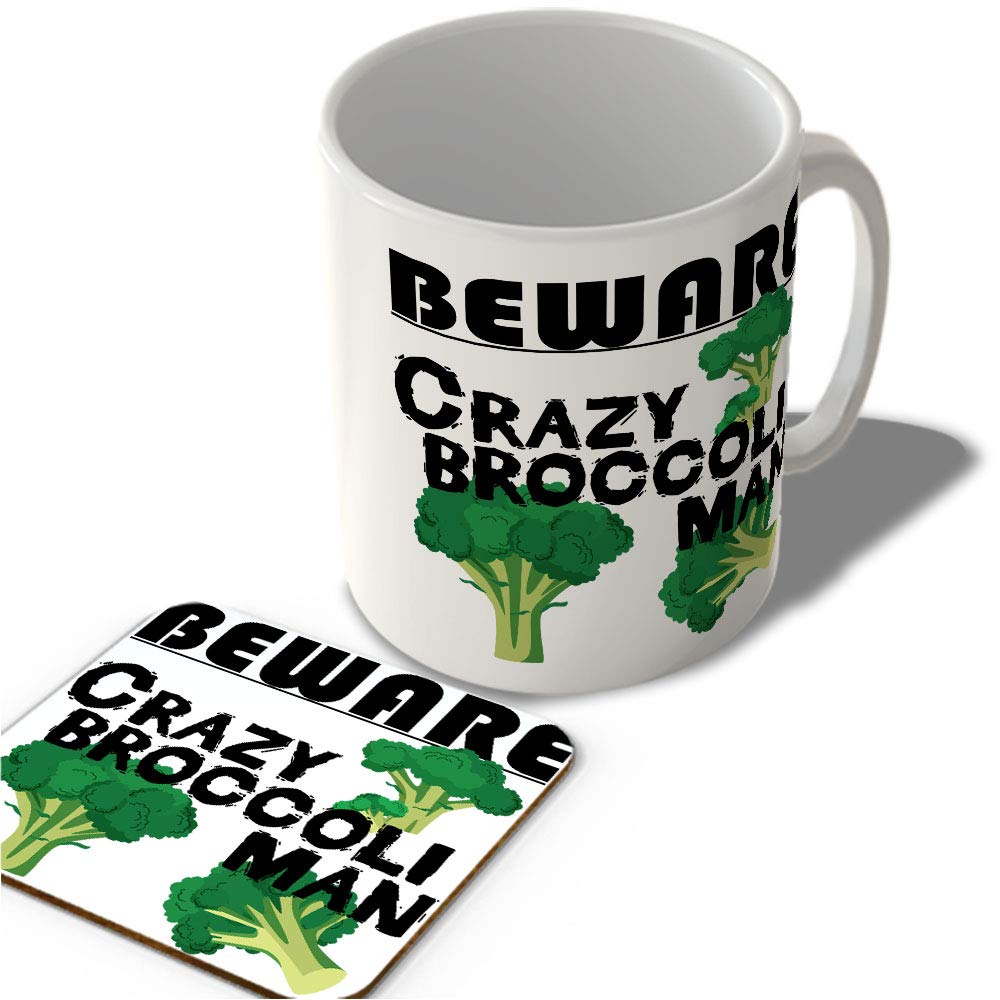 McMug - Crazy Broccoli Man - Mug and Coaster Set, Ceramic, 11fl.oz.